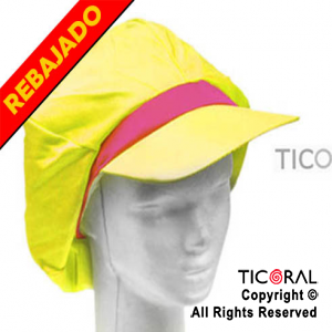SOMBRERO BOINA FLUO CON VISERA AMARILLO Y FUCSIA HS5831-1 x 1